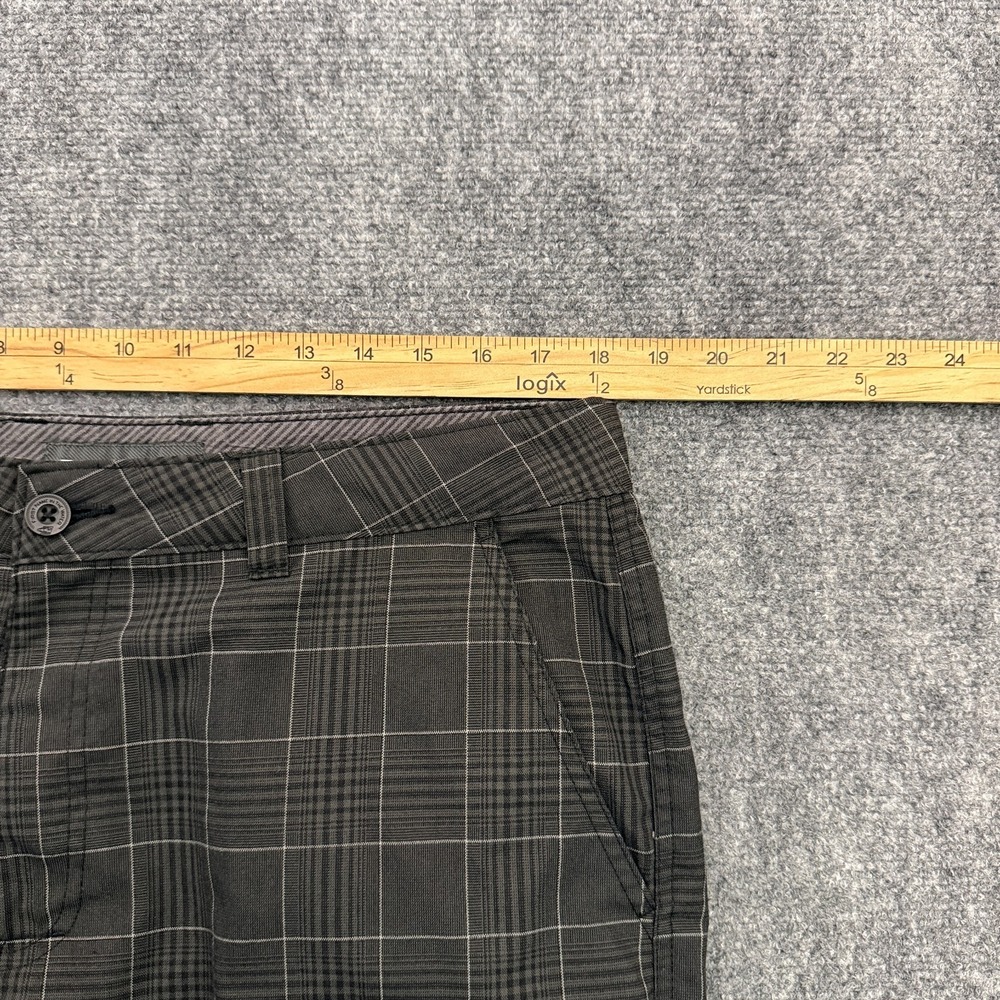 O'Neill Mens Plaid Hybrid Walk Shorts Size 36 Black Golf Casual Flat Front 11" - Picture 7 of 11